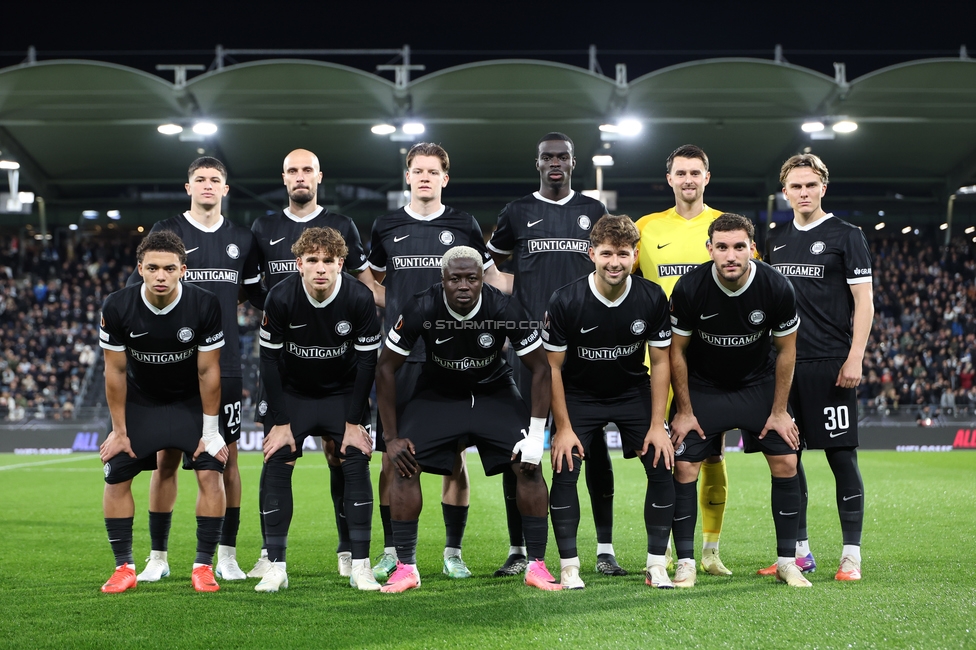 Sturm Graz - Marseille
UEFA Europa League Gruppenphase 3. Spieltag, SK Sturm Graz - Olympique de Marseille, Stadion Graz-Liebenau Graz, 22.10.2026. Foto zeigt die Mannschaft von Sturm
