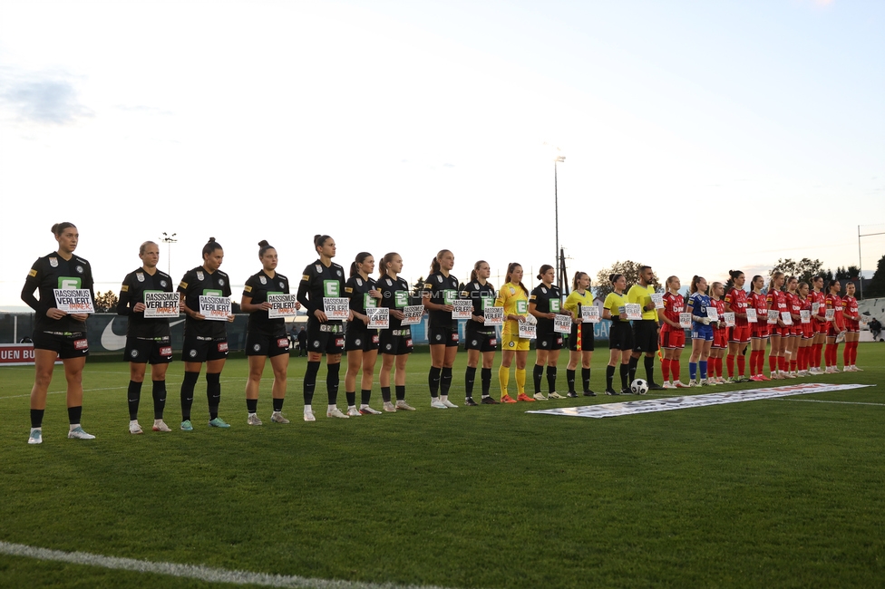 Sturm Frauen - LASK
OEFB Frauen Bundesliga, 11. Runde, SK Sturm Graz Frauen - LASK, Trainingszentrum Messendorf, 23.10.2026. Foto zeigt die Mannschaft der Sturm Frauen
