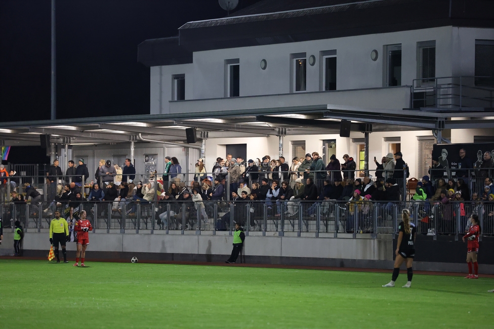 Sturm Frauen - LASK
OEFB Frauen Bundesliga, 11. Runde, SK Sturm Graz Frauen - LASK, Trainingszentrum Messendorf, 23.10.2026. Foto zeigt Fans von Sturm
