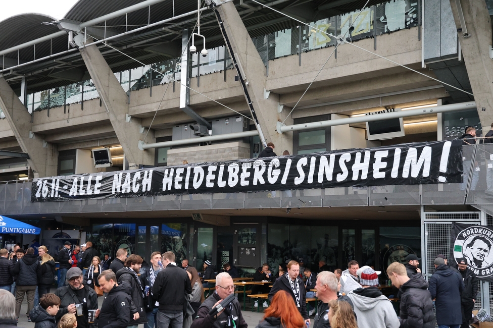 Sturm Graz - Ried
Oesterreichische Fussball Bundesliga, 10. Runde, SK Sturm Graz - SV Ried, Stadion Graz-Liebenau, 25.10.2026. Foto zeigt Fans von Sturm mit einem Spruchband
