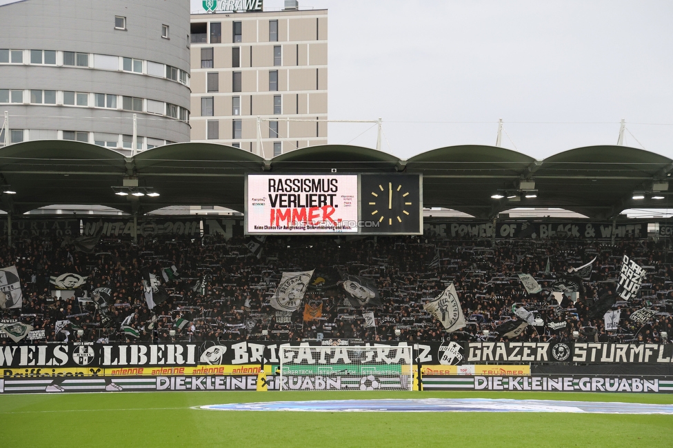Sturm Graz - Ried
Oesterreichische Fussball Bundesliga, 10. Runde, SK Sturm Graz - SV Ried, Stadion Graz-Liebenau, 25.10.2026. Foto zeigt Fans von Sturm
Schlüsselwörter: fairplay schals