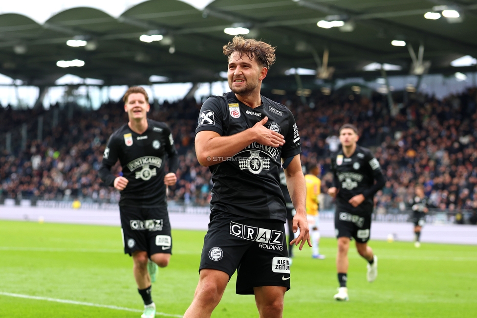 Sturm Graz - Ried
Oesterreichische Fussball Bundesliga, 10. Runde, SK Sturm Graz - SV Ried, Stadion Graz-Liebenau, 25.10.2026. Foto zeigt Simon Seidl (Sturm)
Schlüsselwörter: torjubel