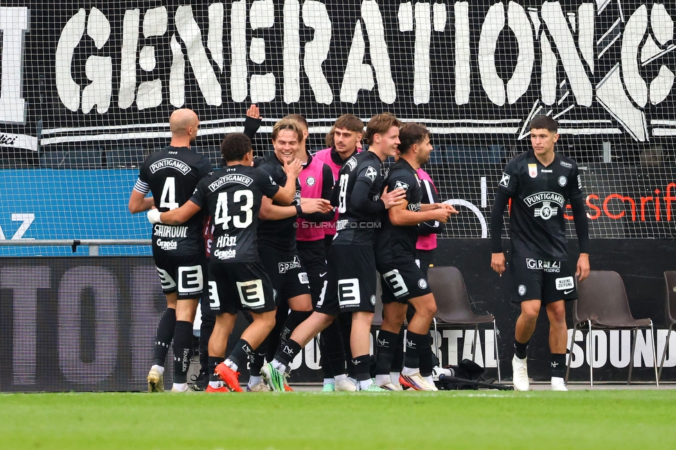 Sturm Graz - Ried
Oesterreichische Fussball Bundesliga, 10. Runde, SK Sturm Graz - SV Ried, Stadion Graz-Liebenau, 25.10.2026. Foto zeigt Simon Seidl (Sturm)
Schlüsselwörter: torjubel