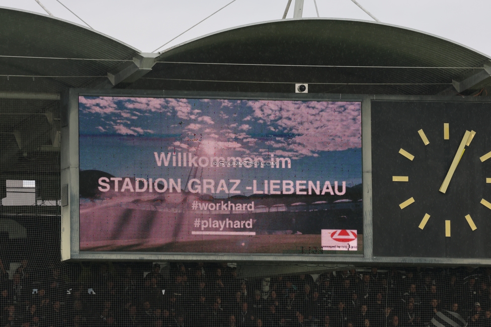 Sturm Graz - Ried
Oesterreichische Fussball Bundesliga, 10. Runde, SK Sturm Graz - SV Ried, Stadion Graz-Liebenau, 25.10.2026. Foto zeigt die Anzeigetafel
