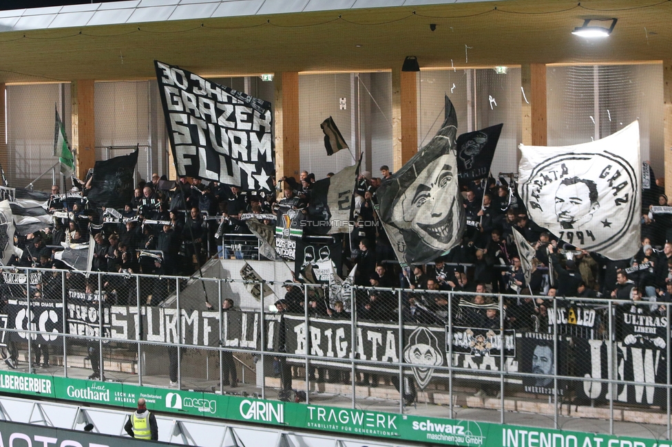 Lustenau - Sturm Graz
OEFB Cup 3. Runde, SC Austria Lustenau - SK Sturm Graz, Reichshofstadion, Lustenau, 29.10.2026. Foto zeigt Fans von Sturm
